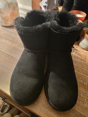Black Ugg Mini Bailey Button Boots
